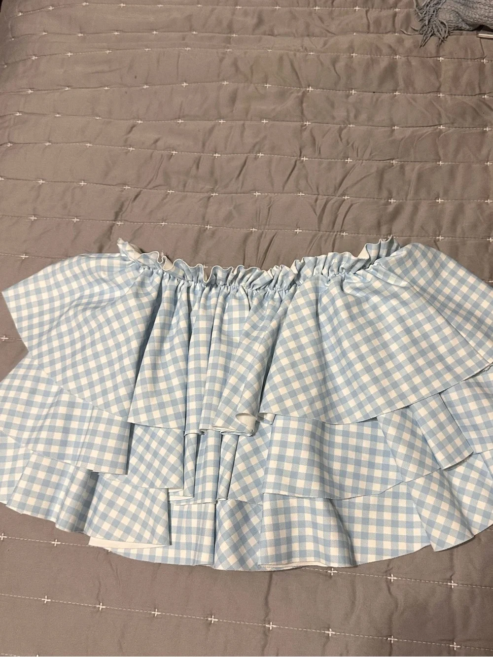 Selkie Light Blue & White Gingham Swimsuit Bottoms Size XS